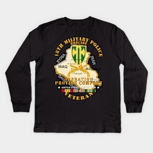 Operation Provide Comfort - 18th MP Brigade w COMFORT SVC Kids Long Sleeve T-Shirt